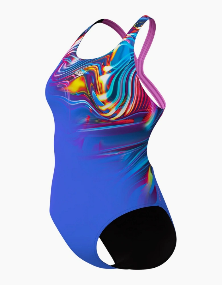 Speedo Womens/Ladies Placement Powerback One Piece Swimsuit