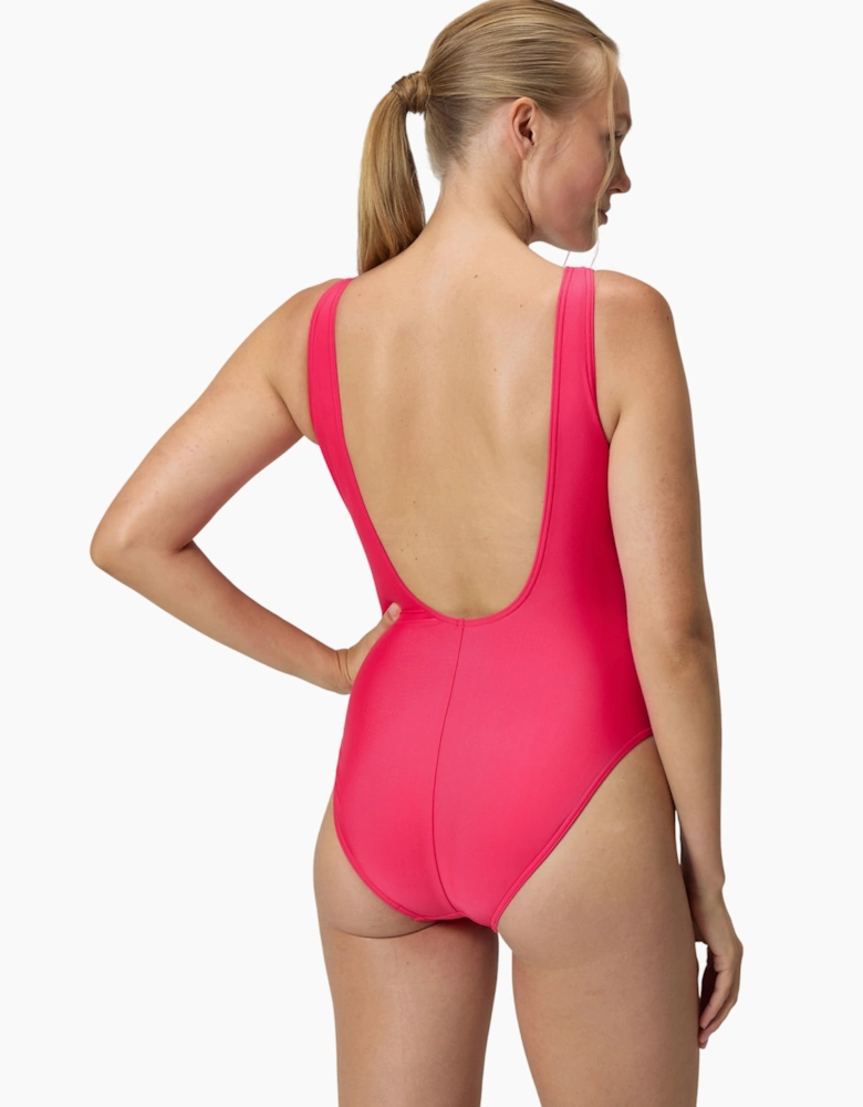 Speedo Womens/Ladies Logo Deep Scoop One Piece Swimsuit