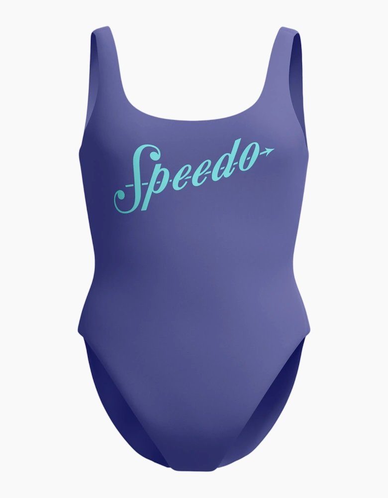 Speedo Womens/Ladies Logo Deep Scoop One Piece Swimsuit