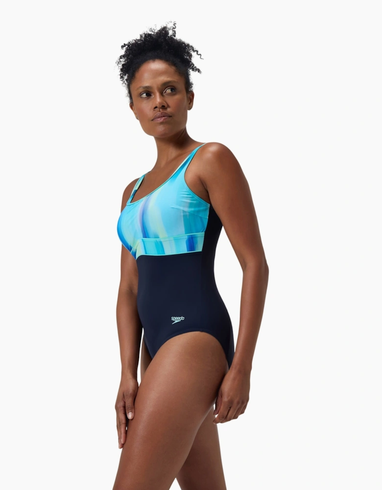 Speedo Womens/Ladies Contour Eclipse Printed Shaping One Piece Swimsuit