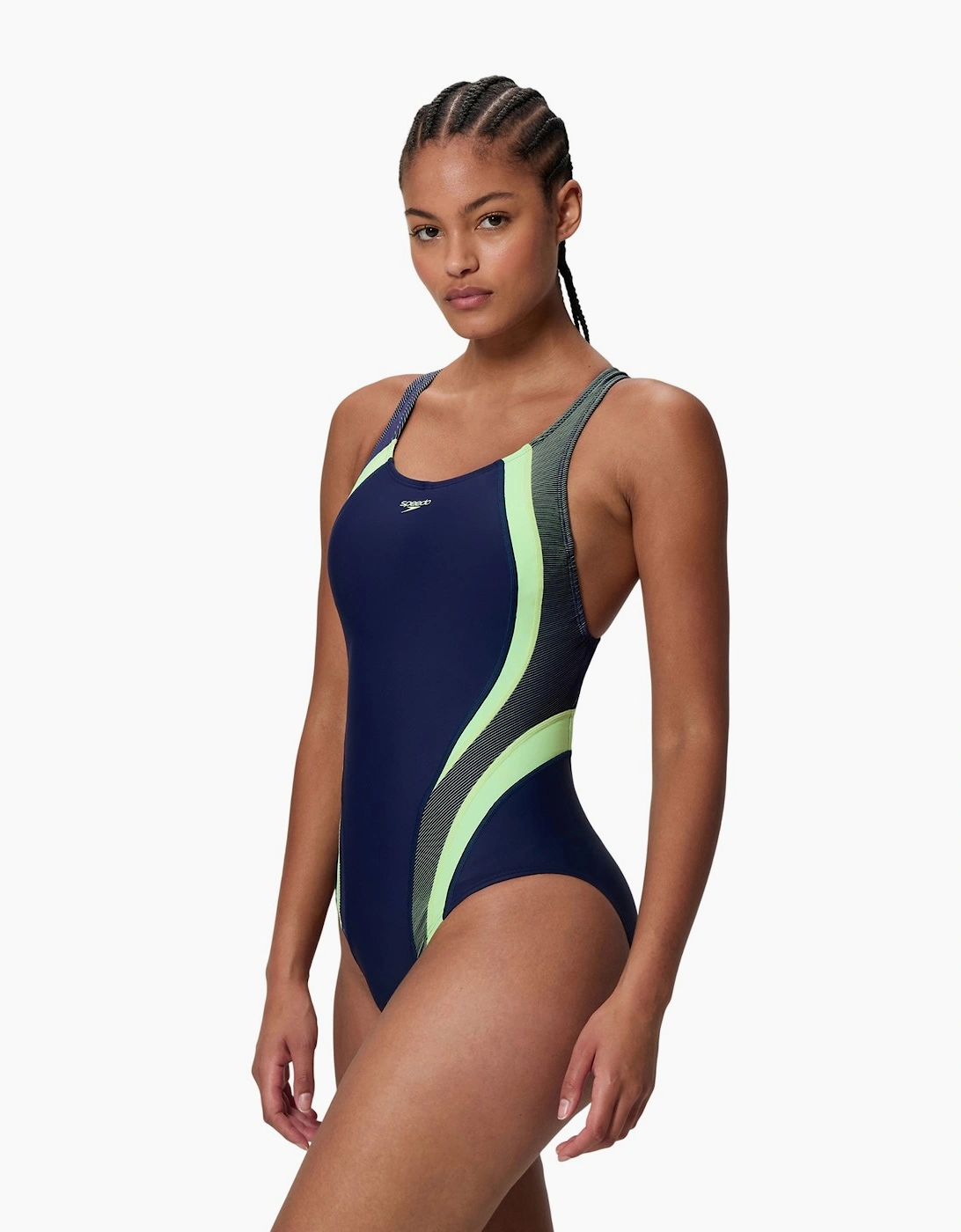 Speedo Womens/Ladies Quantum Splice Ribbed One Piece Swimsuit