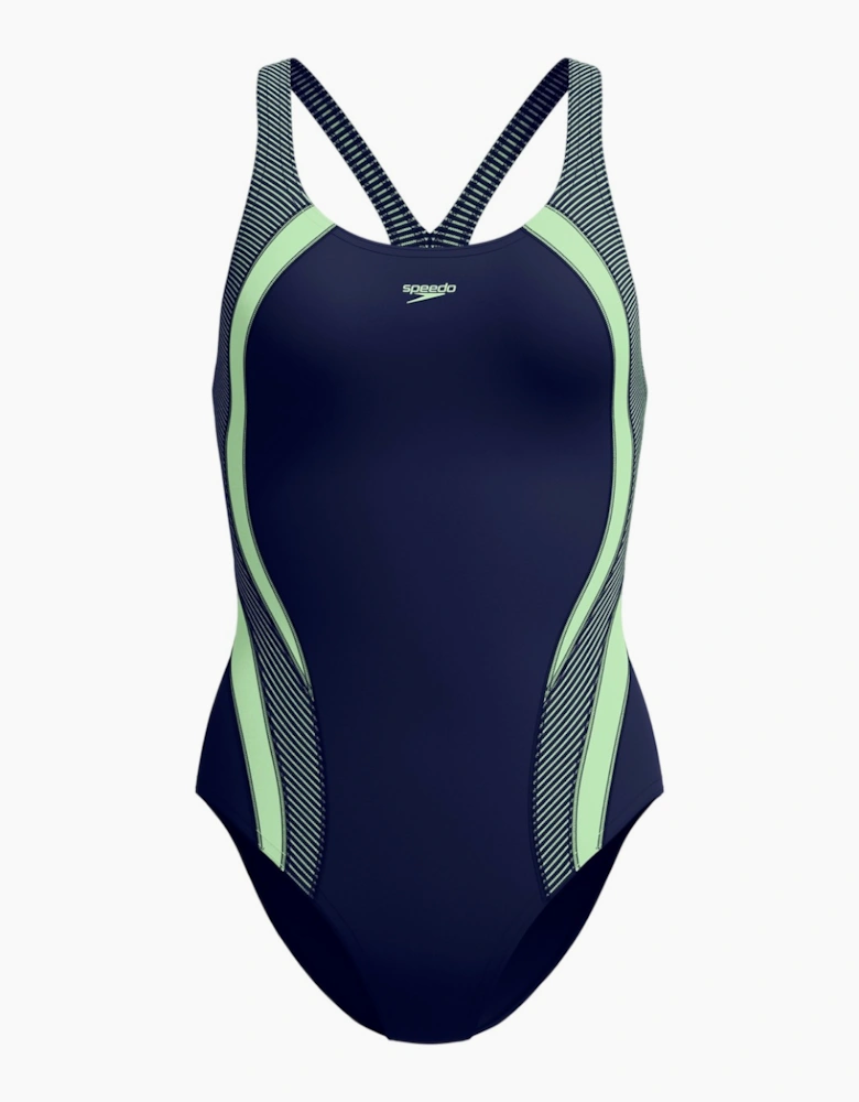 Speedo Womens/Ladies Quantum Splice Ribbed One Piece Swimsuit