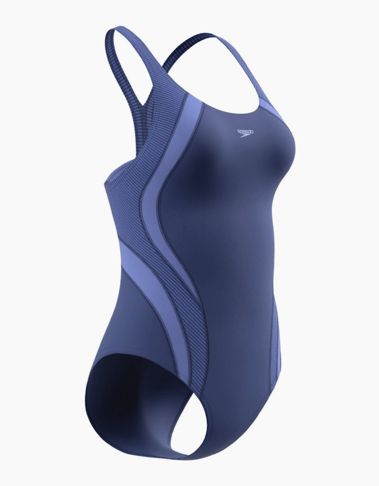 Speedo Womens/Ladies Quantum Splice Ribbed One Piece Swimsuit
