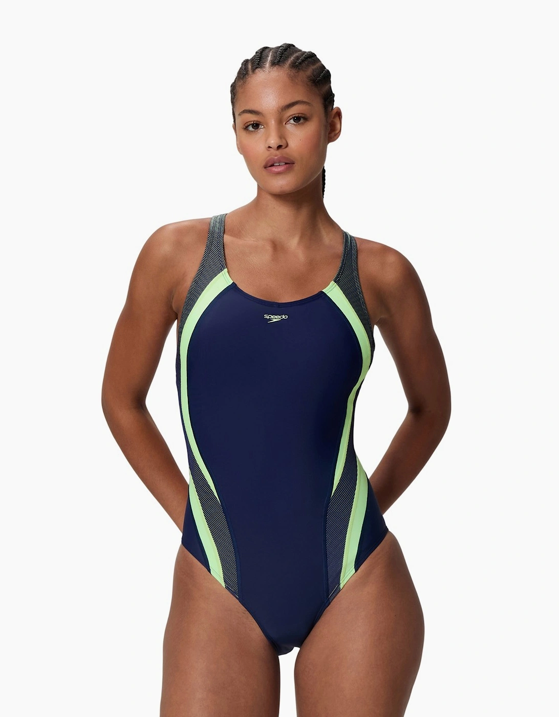 Speedo Womens/Ladies Quantum Splice Ribbed One Piece Swimsuit