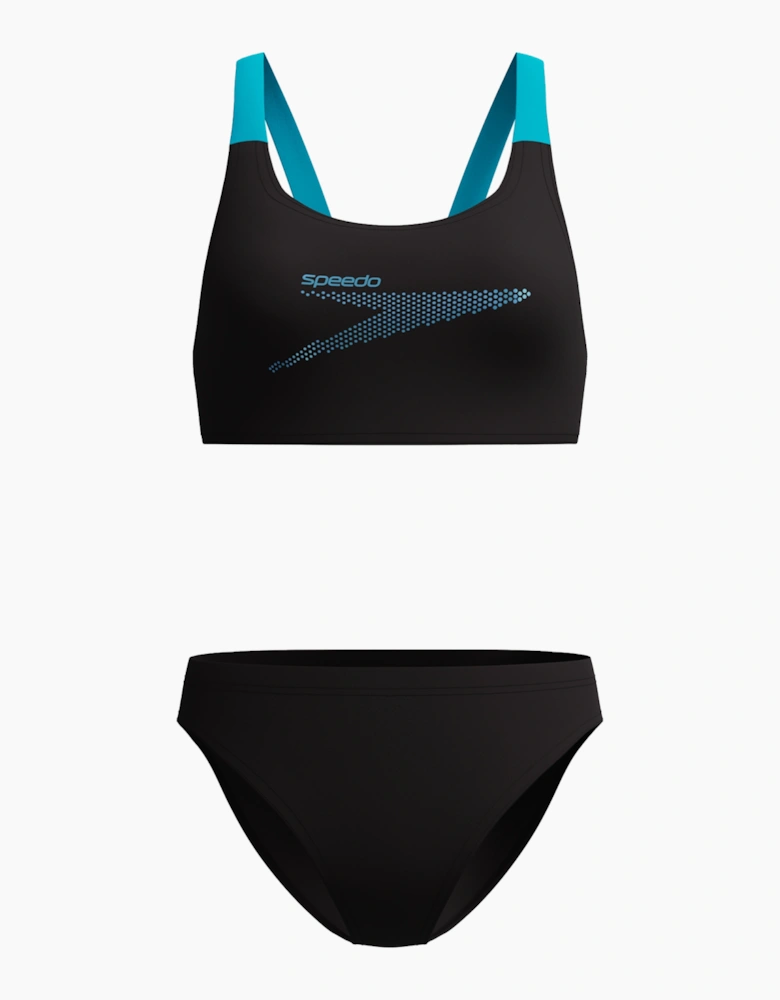 Speedo Womens/Ladies Boom Solid Leaderback Two-Piece Swimsuit