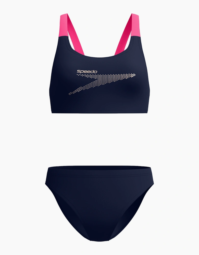 Speedo Womens/Ladies Boom Solid Leaderback Two-Piece Swimsuit