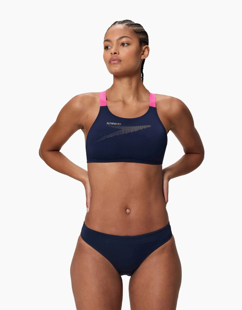 Speedo Womens/Ladies Boom Solid Leaderback Two-Piece Swimsuit