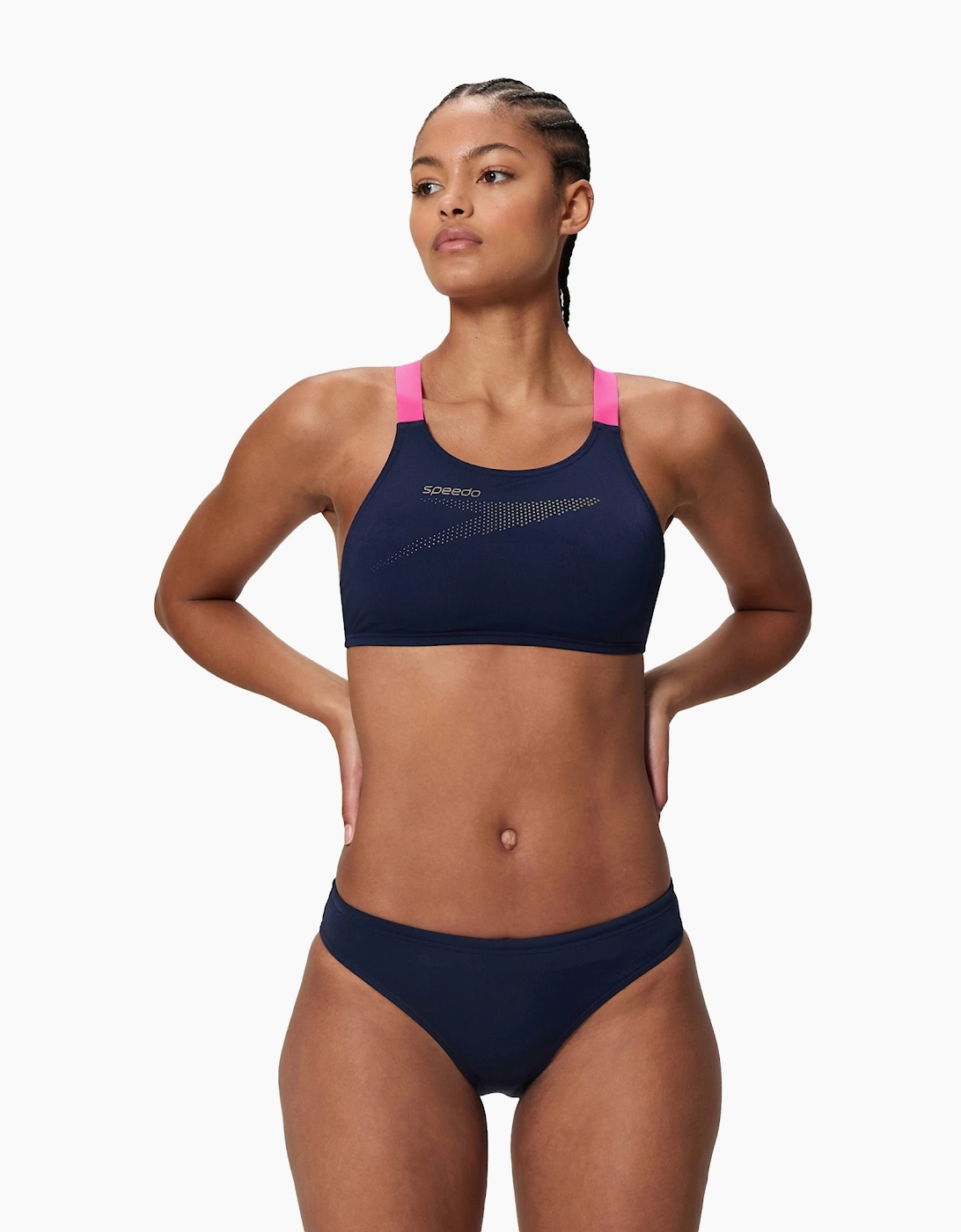 Speedo Womens/Ladies Boom Solid Leaderback Two-Piece Swimsuit
