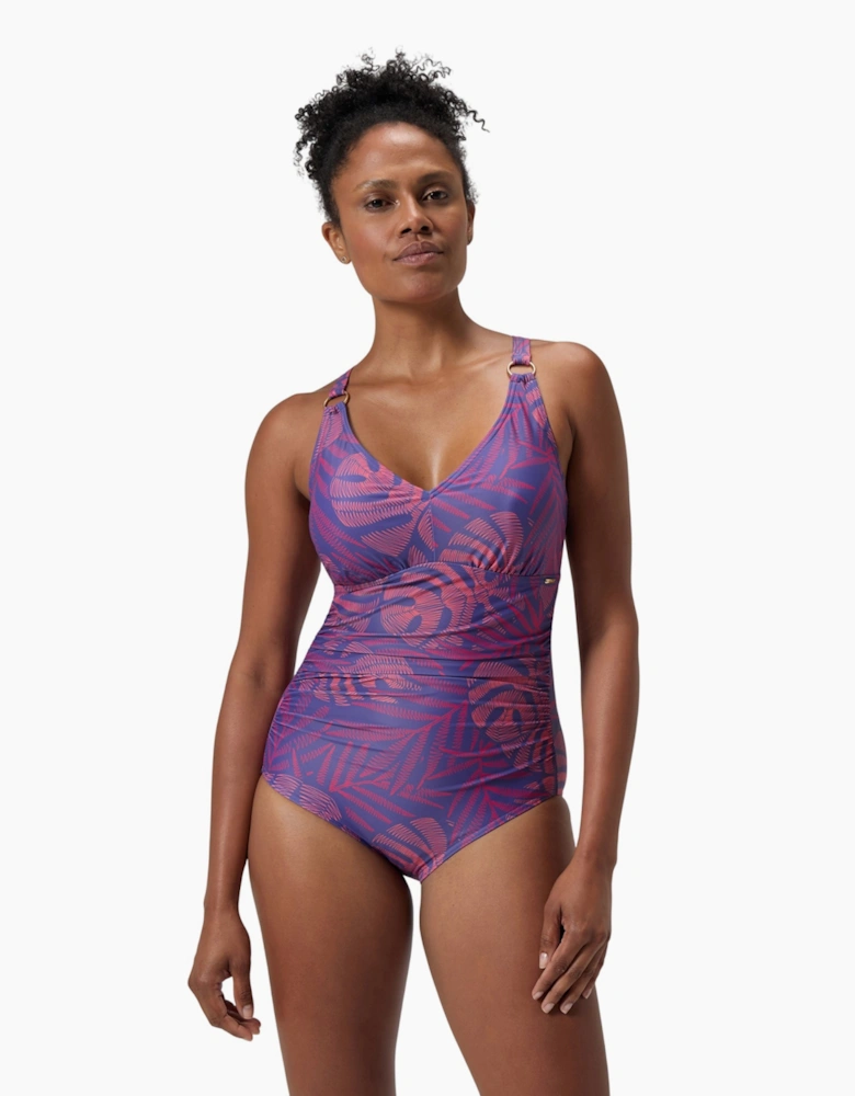 Speedo Womens/Ladies V Neck Shaping One Piece Swimsuit
