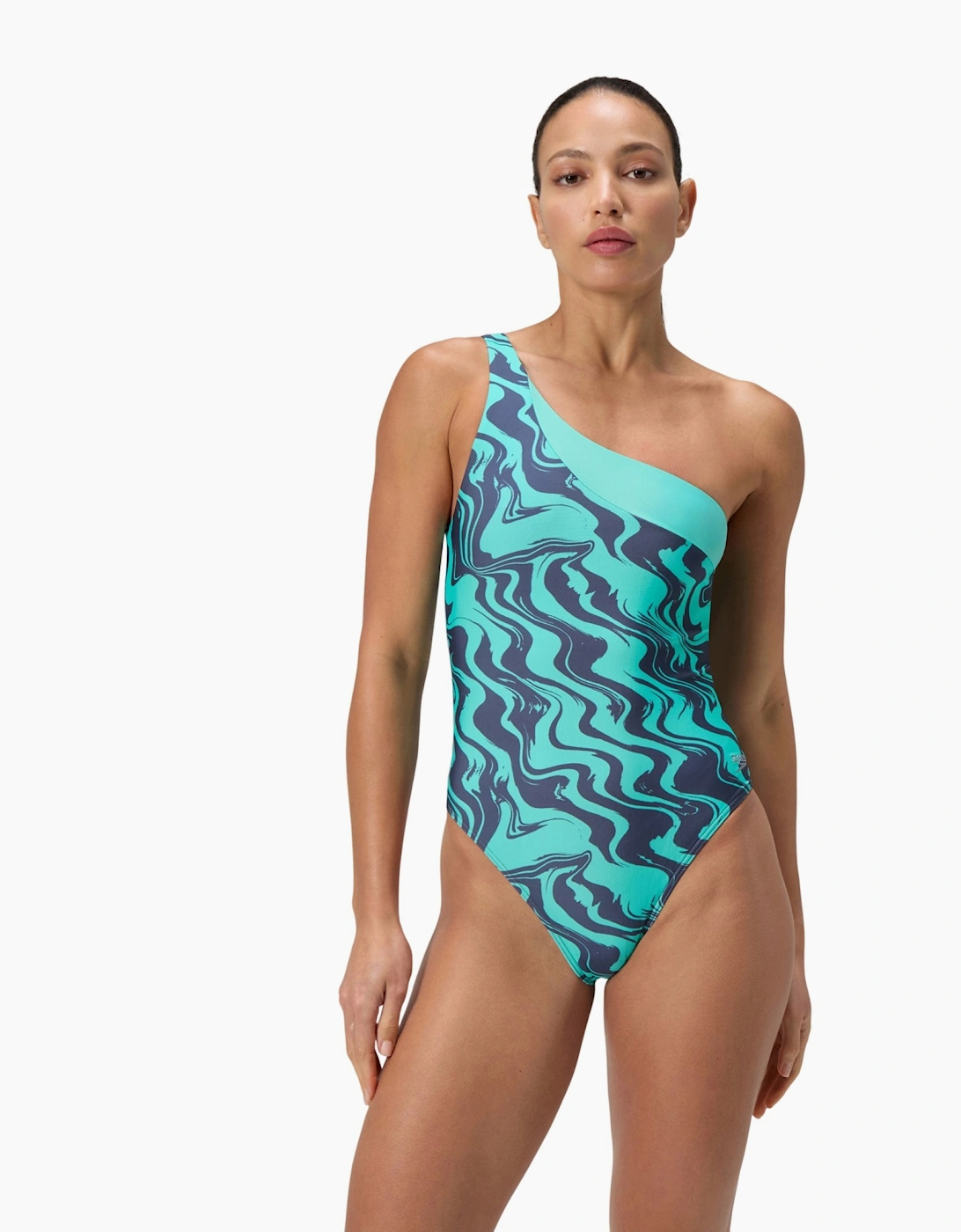 Speedo Womens/Ladies Printed Asymmetric One Piece Swimsuit