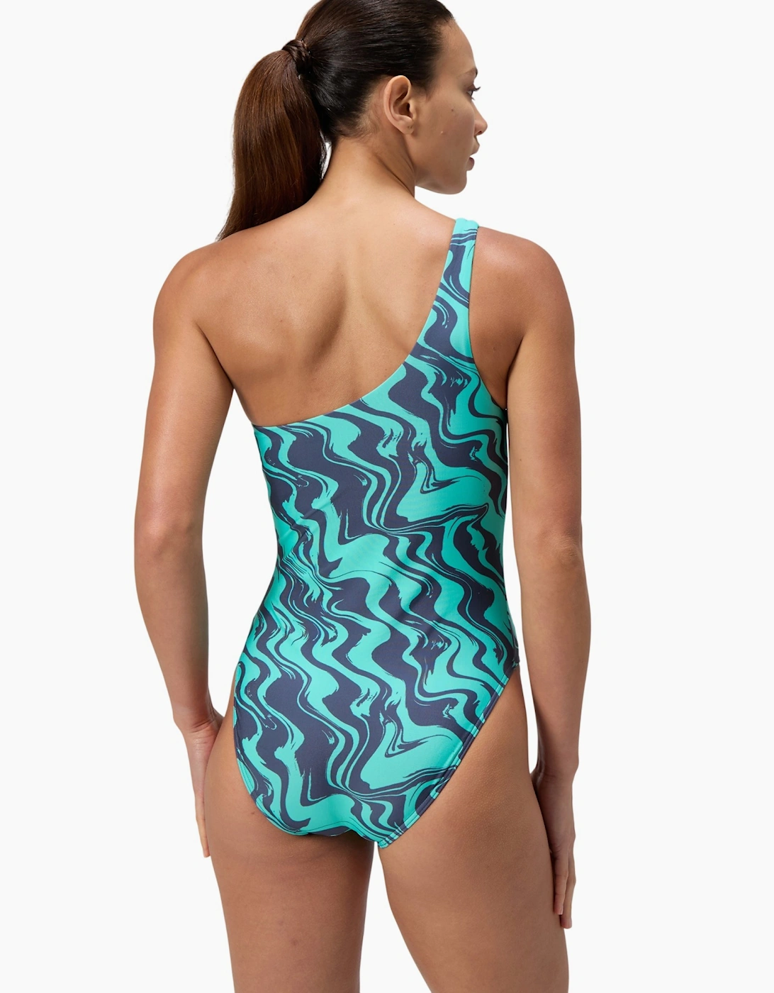 Speedo Womens/Ladies Printed Asymmetric One Piece Swimsuit