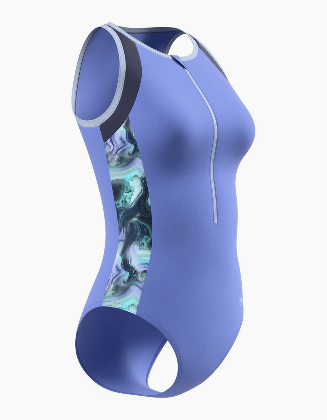 Speedo Womens/Ladies Modern Zip Front One Piece Swimsuit