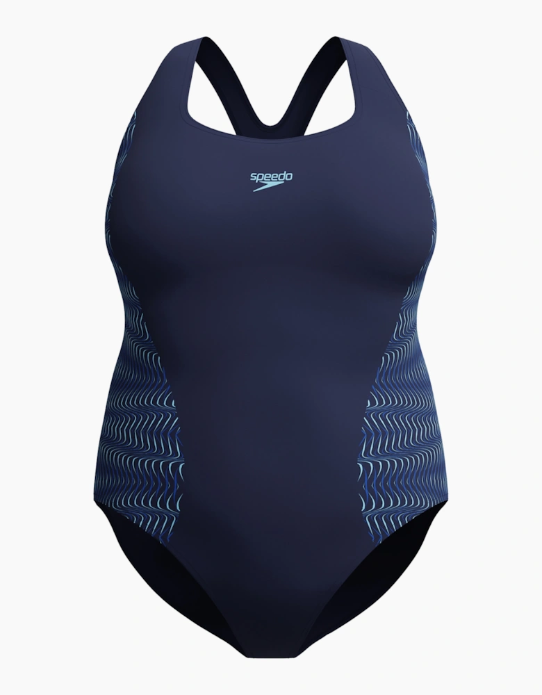 Speedo Womens/Ladies Placement Medalist Printed Plus One Piece Swimsuit