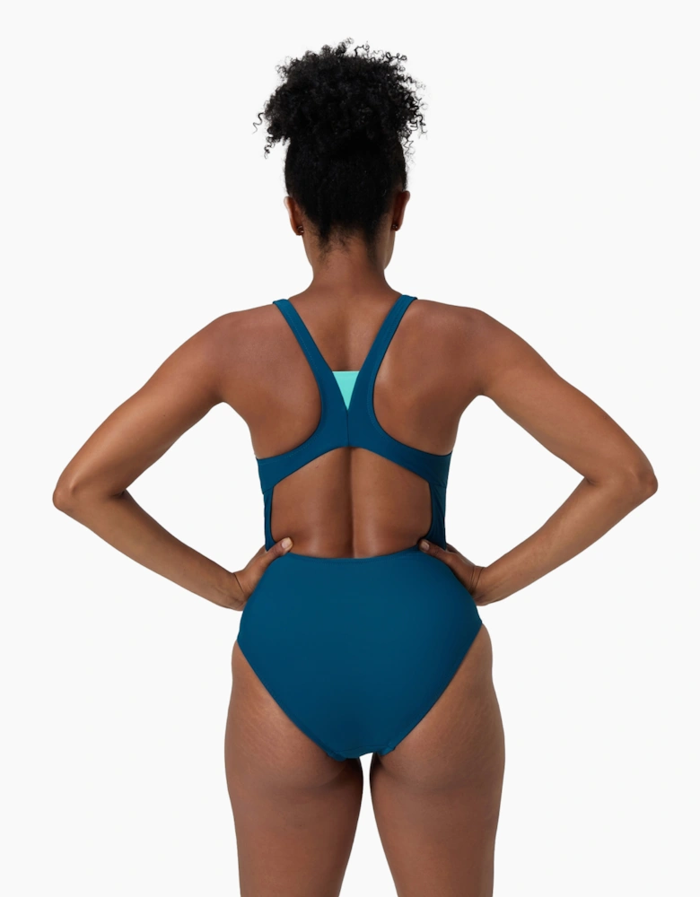 Speedo Womens/Ladies Solid High-Neck One Piece Swimsuit