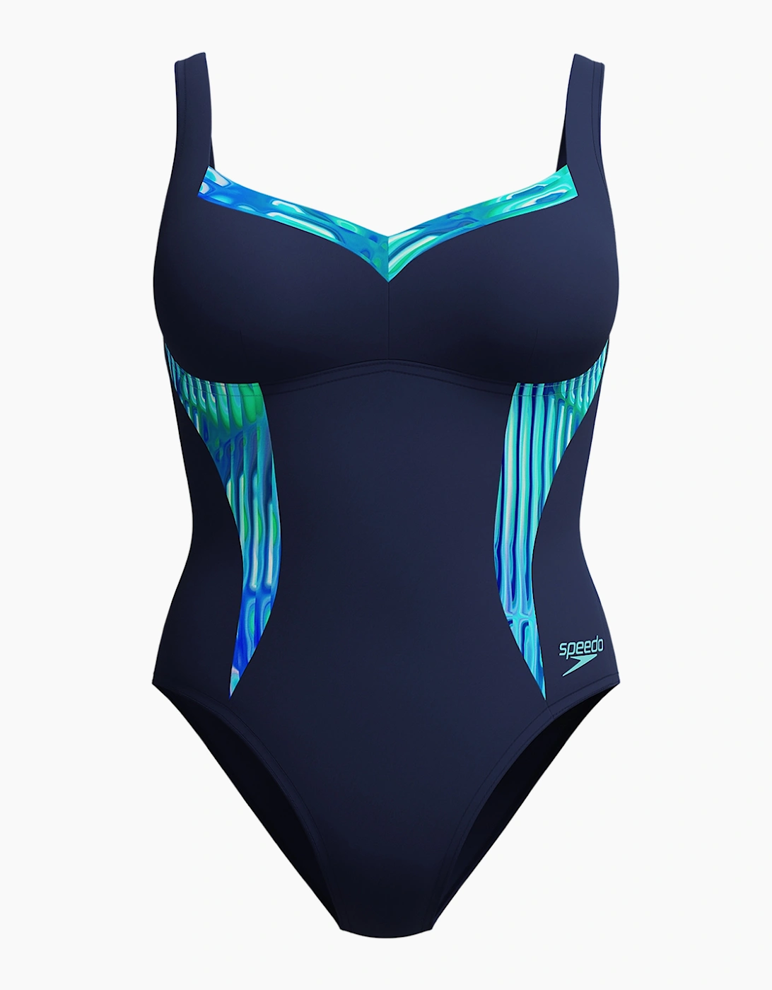 Speedo Women's Speedo Womens/Ladies Lunaelustre Printed Shaping One Piece Swimsuit - Blue/Green