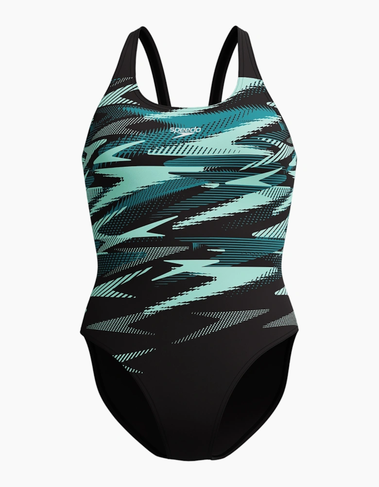 Speedo Womens/Ladies Hyperboom Placement Repeat Logo One Piece Swimsuit