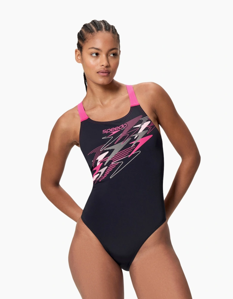 Speedo Womens/Ladies Medley Medalist Logo One Piece Swimsuit