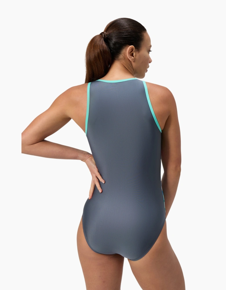 Speedo Womens/Ladies Hydrasuit Printed Panelled One Piece Swimsuit