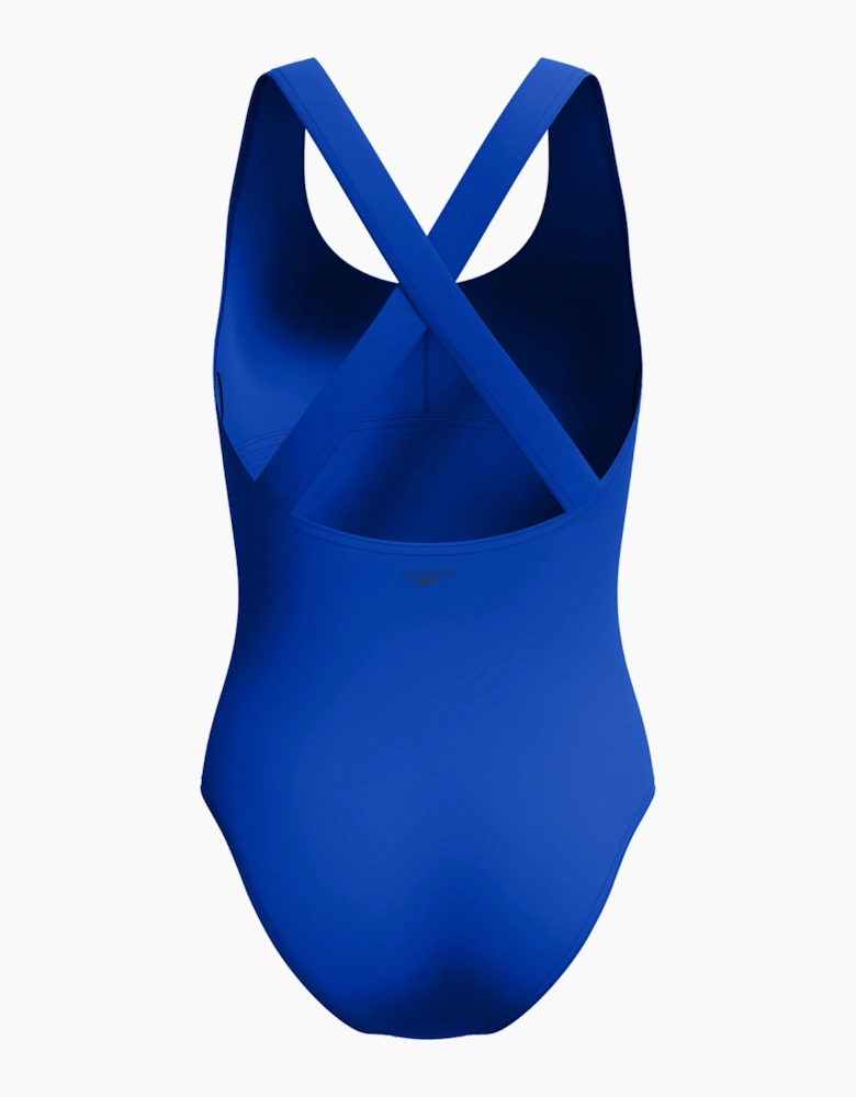 Speedo Womens/Ladies Cross Back Scoop Neck One Piece Swimsuit