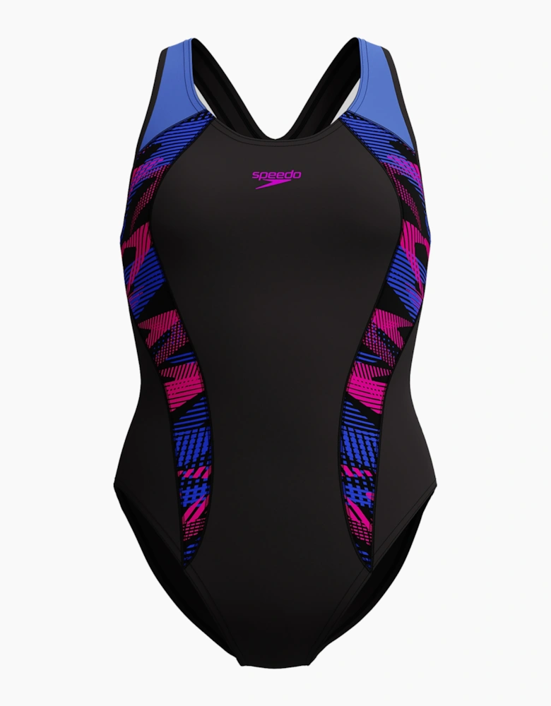 Speedo Womens/Ladies Placement Laneback One Piece Swimsuit
