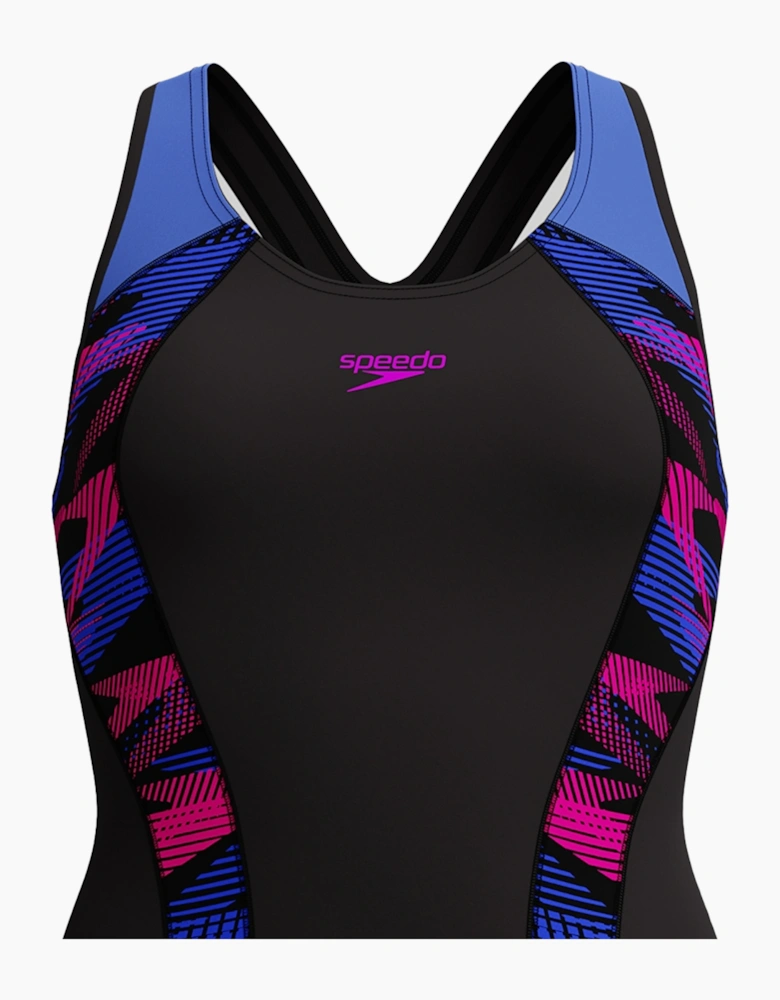Speedo Womens/Ladies Placement Laneback One Piece Swimsuit