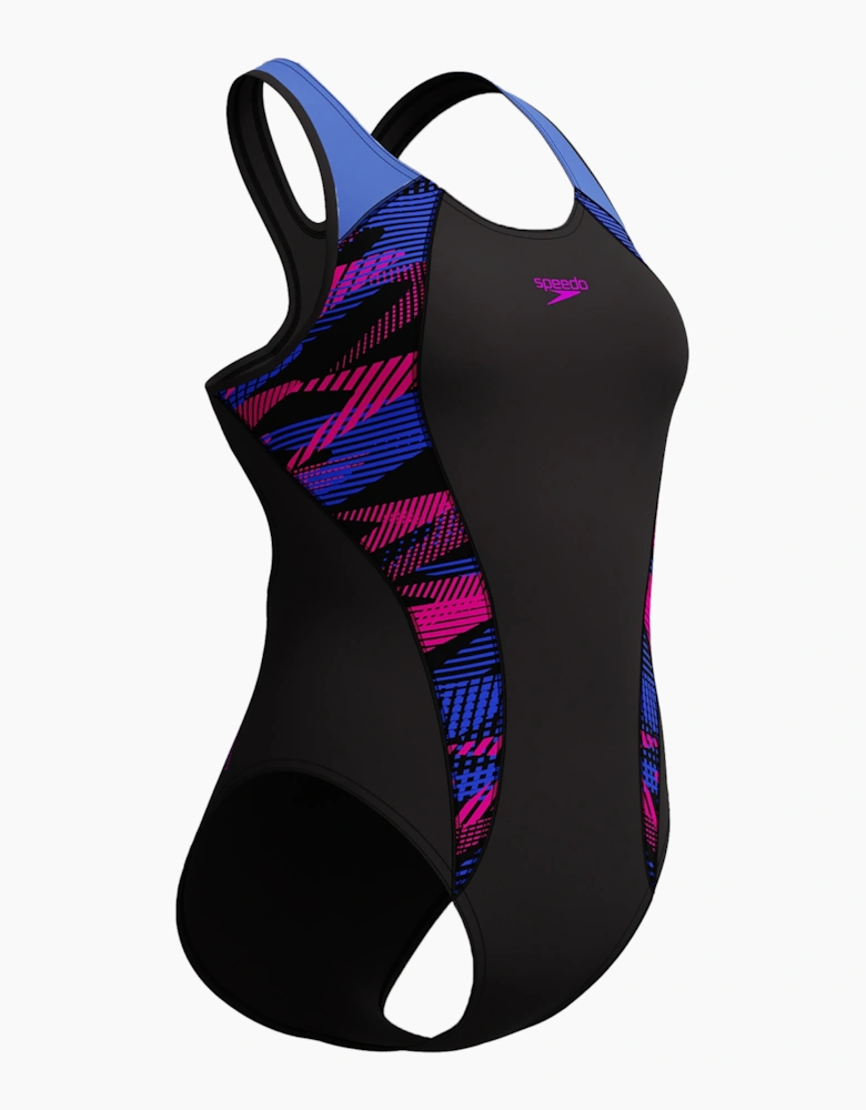 Speedo Womens/Ladies Placement Laneback One Piece Swimsuit