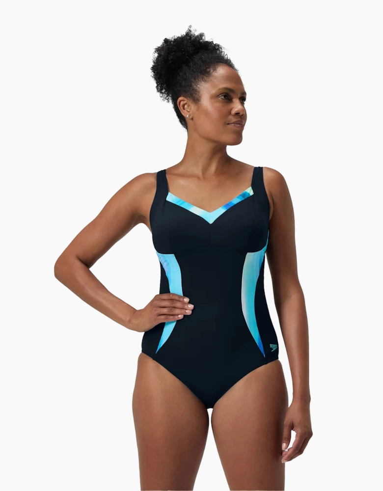 Speedo Womens/Ladies Lunaelustre Printed Shaping One Piece Swimsuit