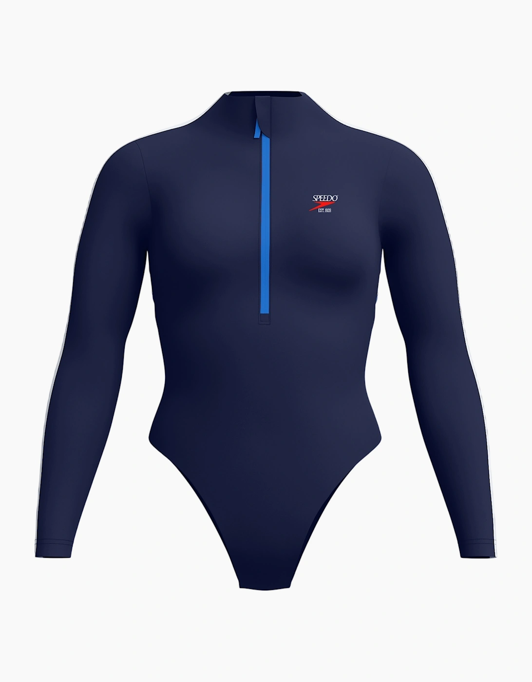 Speedo Womens/Ladies Half Zip Long-Sleeved One Piece Swimsuit