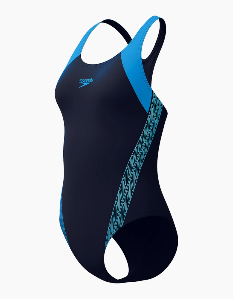 Speedo Womens/Ladies Placement Laneback One Piece Swimsuit
