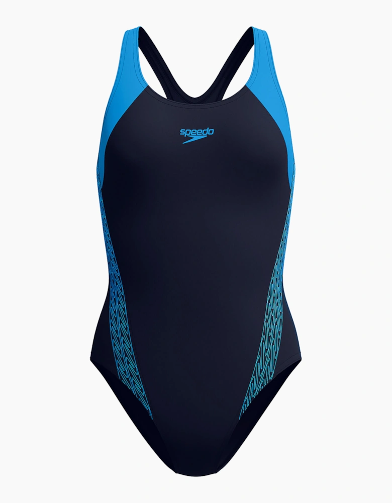 Speedo Womens/Ladies Placement Laneback One Piece Swimsuit