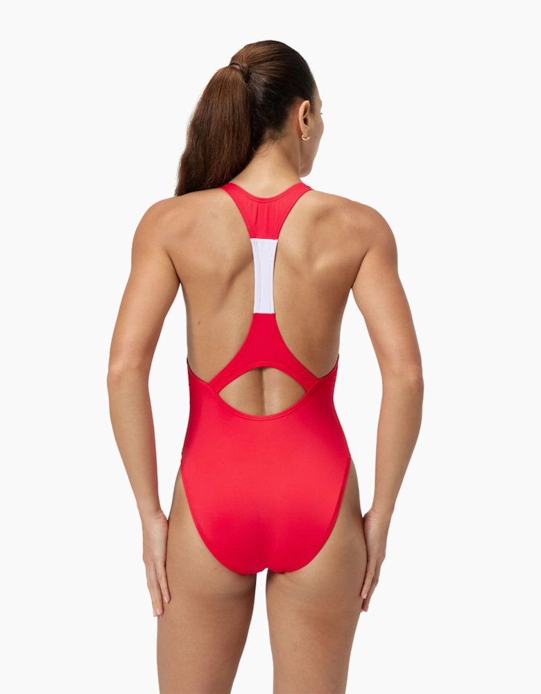Speedo Womens/Ladies Colour Block Logo One Piece Swimsuit