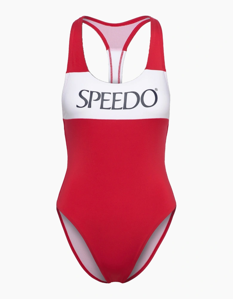 Speedo Womens/Ladies Colour Block Logo One Piece Swimsuit