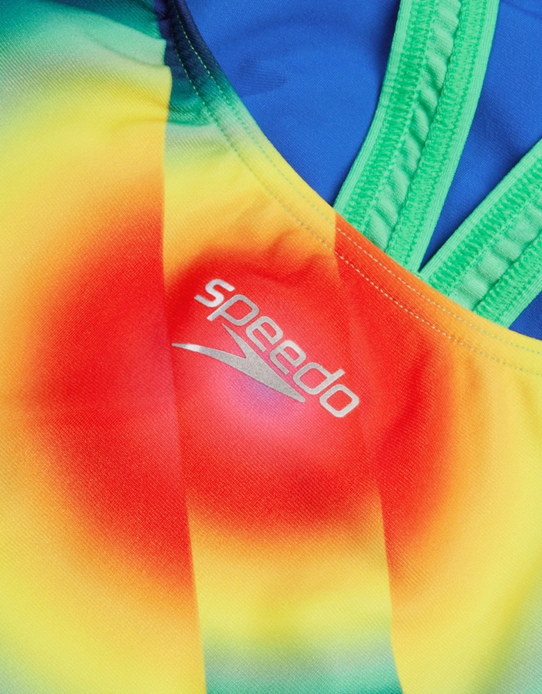 Speedo Womens/Ladies Placement Digital Powerback One Piece Swimsuit