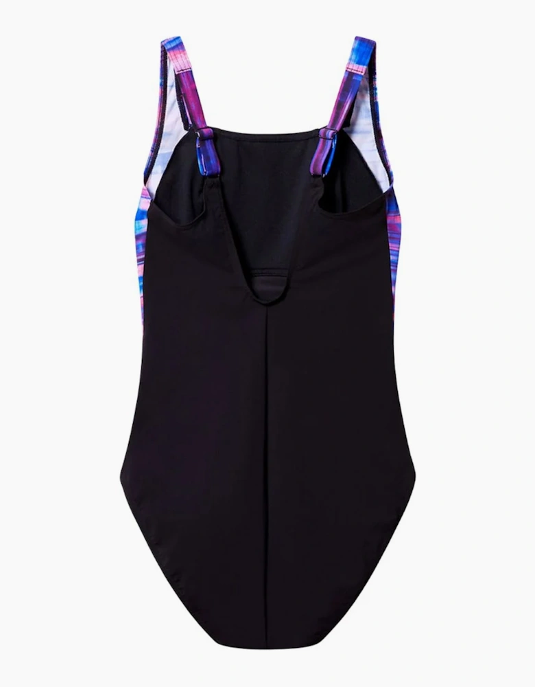 Speedo Womens/Ladies Luna Lustre Distorted One Piece Swimsuit