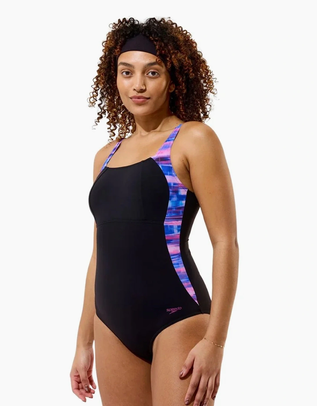 Speedo Womens/Ladies Luna Lustre Distorted One Piece Swimsuit