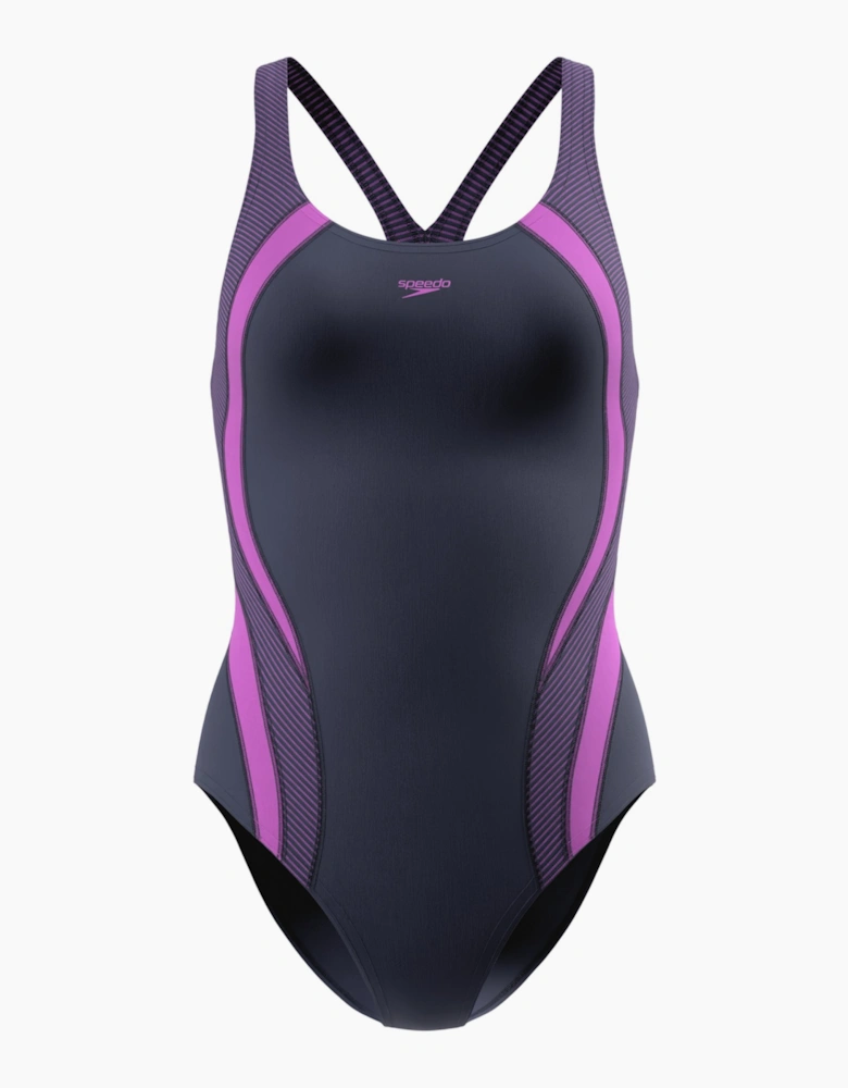 Speedo Womens/Ladies Quantum Splice Contrast One Piece Swimsuit