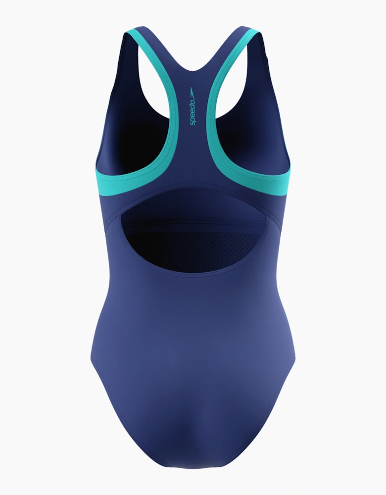 Speedo Womens/Ladies Colour Block Racerback One Piece Swimsuit
