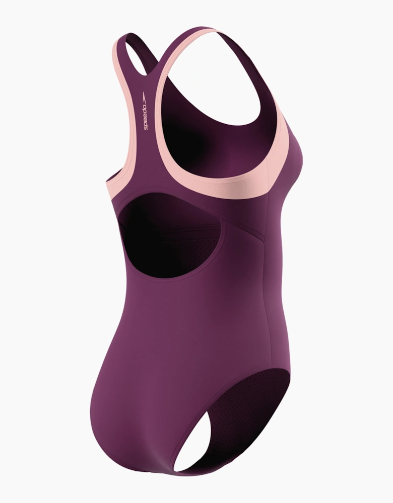 Speedo Womens/Ladies Colour Block Racerback One Piece Swimsuit