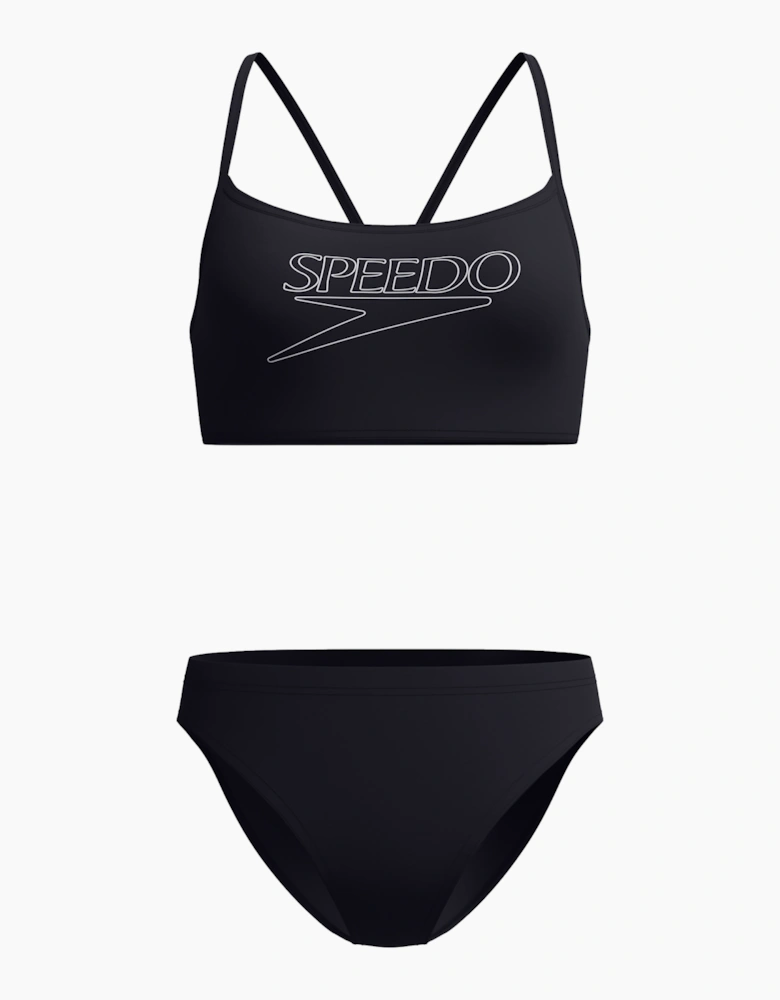 Speedo Womens/Ladies Logo Endurance+ Thin Strap Two-Piece Swimsuit