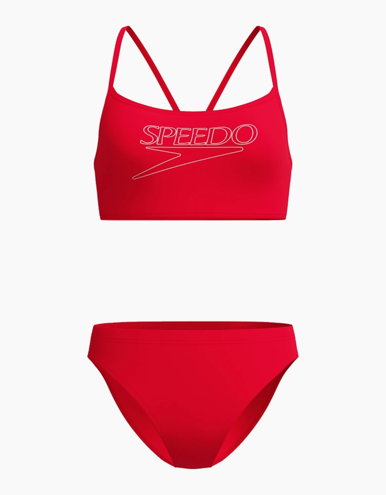 Speedo Womens/Ladies Logo Endurance+ Thin Strap Two-Piece Swimsuit