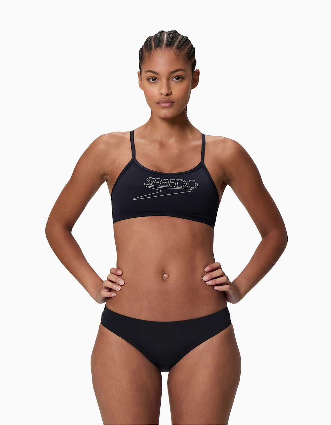 Speedo Womens/Ladies Logo Endurance+ Thin Strap Two-Piece Swimsuit