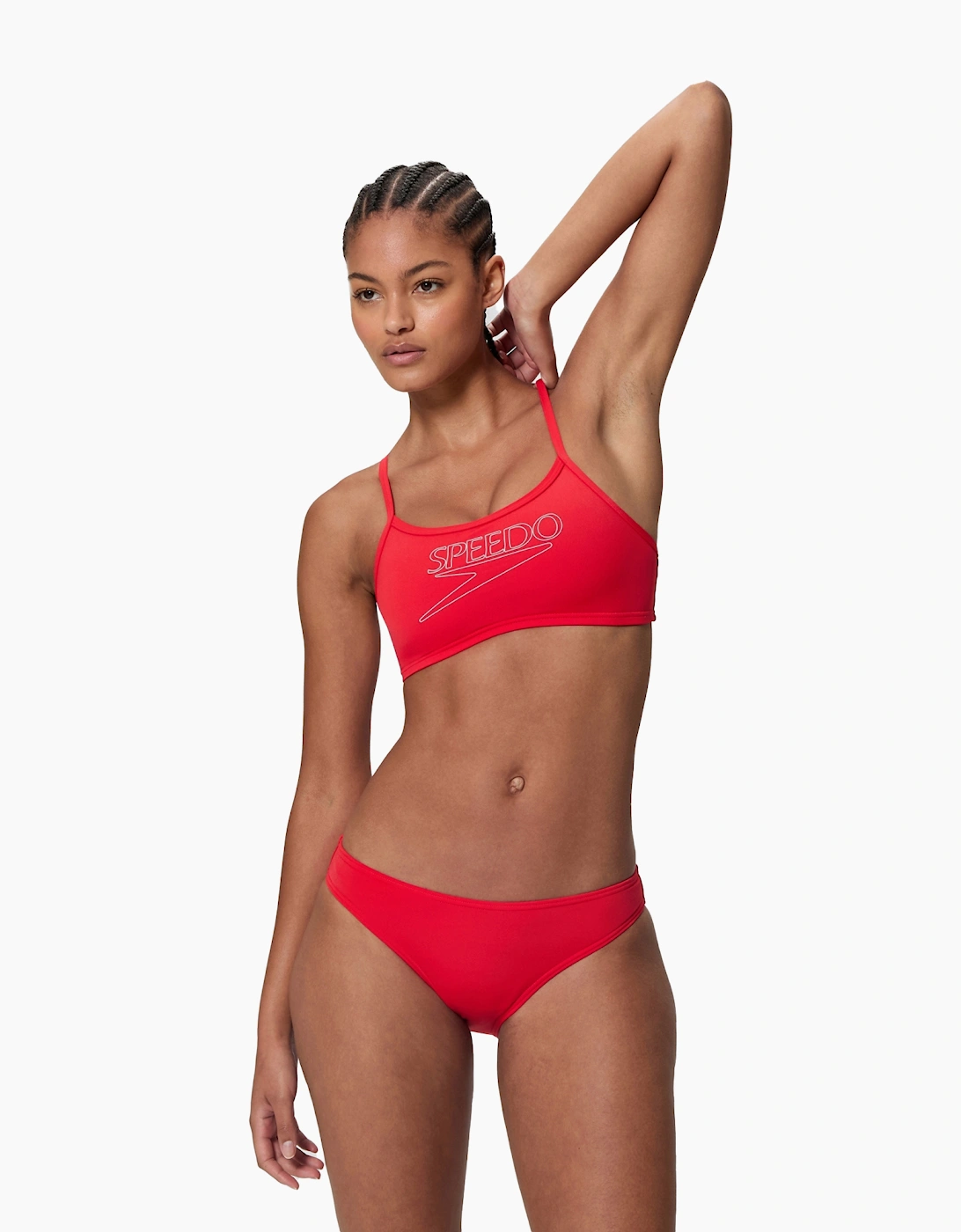Speedo Womens/Ladies Logo Endurance+ Thin Strap Two-Piece Swimsuit