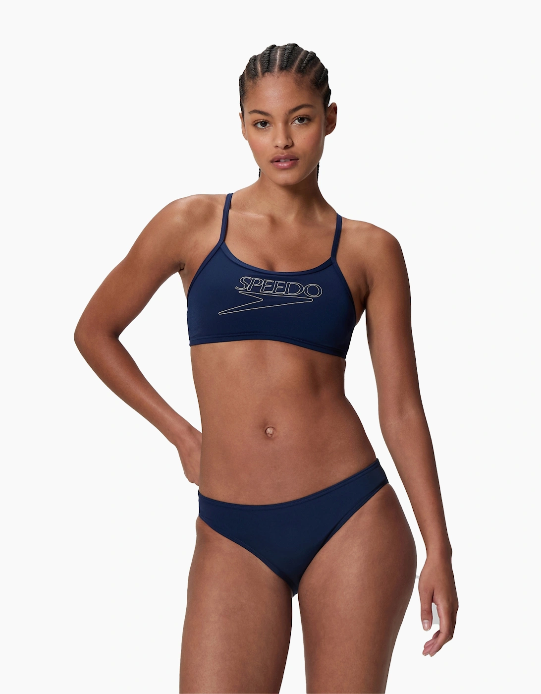 Speedo Womens/Ladies Logo Endurance+ Thin Strap Two-Piece Swimsuit