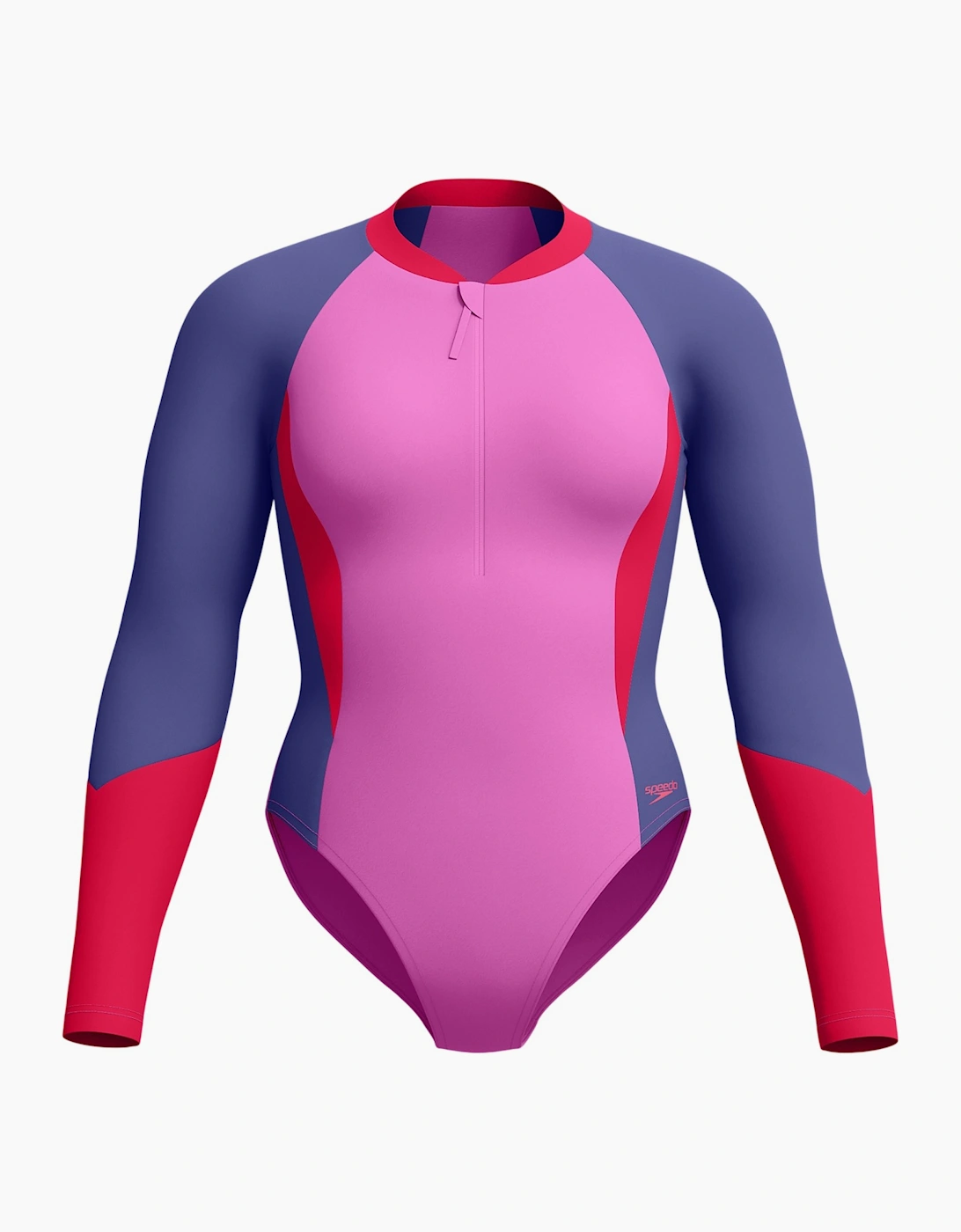 Speedo Womens/Ladies Colour Block Long-Sleeved One Piece Swimsuit