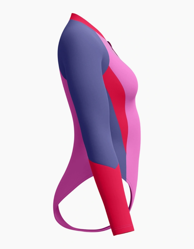 Speedo Womens/Ladies Colour Block Long-Sleeved One Piece Swimsuit