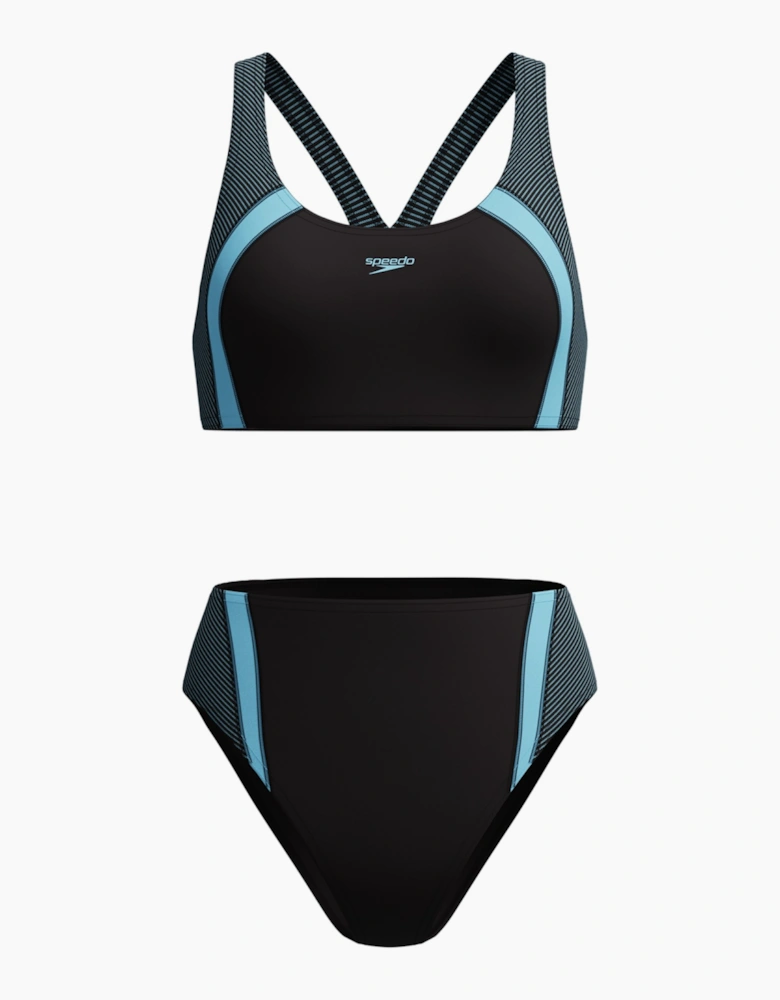 Speedo Womens/Ladies Quantum Splice Ribbed Two-Piece Swimsuit