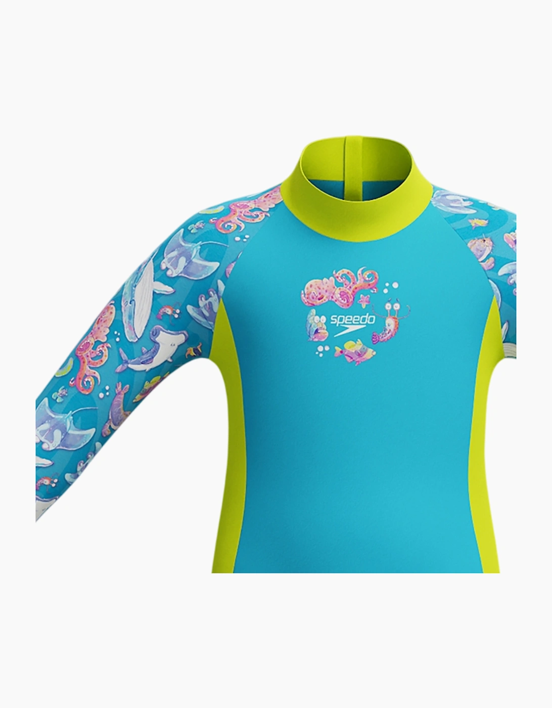 Speedo Boys Marine Animals Long-Sleeved One Piece Swimsuit