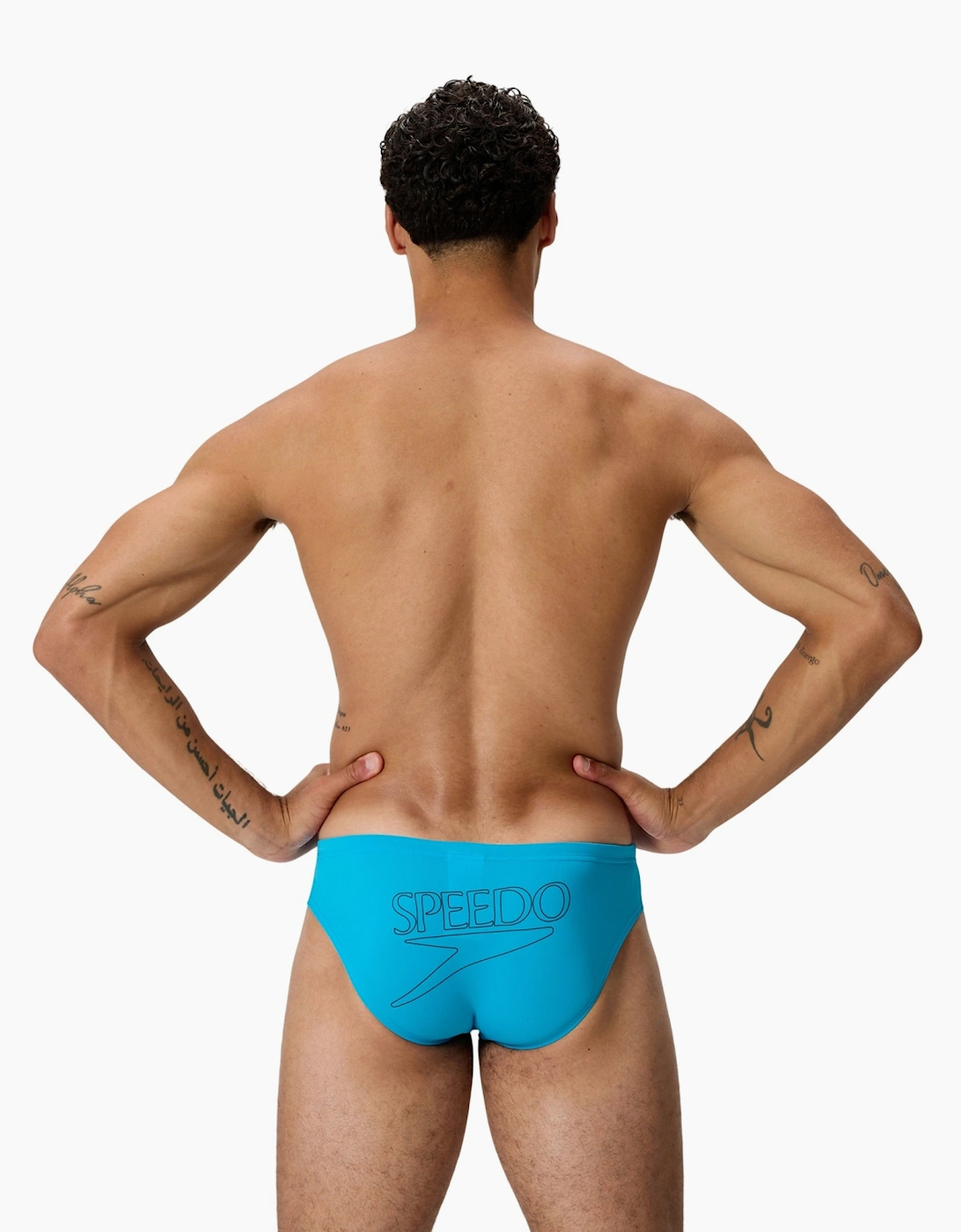 Speedo Mens Big Logo Endurance+ Swim Briefs