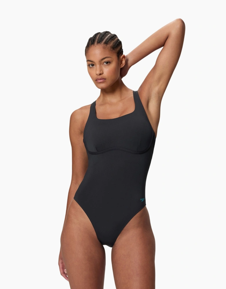 Speedo Womens/Ladies Solid Flex One Piece Swimsuit