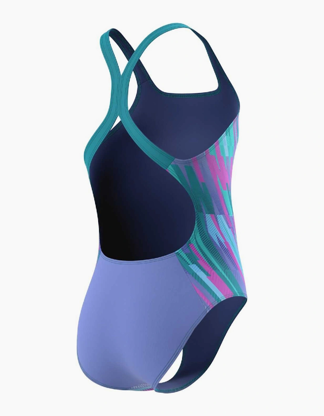 Speedo Girls All-Over Print Powerback One Piece Swimsuit